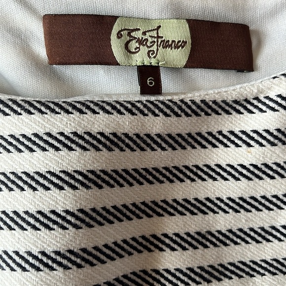 NWT Anthropologie x Eva Franco Alma Fit & Flare Dress Ecru Brown Stripe 6 - Picture 13 of 16